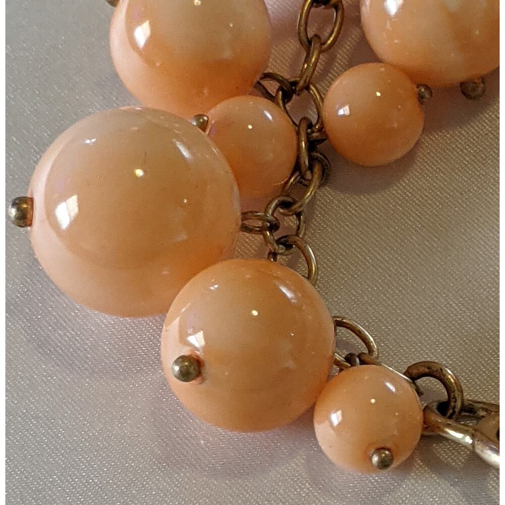 Vintage J Crew Orange Creamcicle Beaded Chunky Dangle Bracelet Iob Cha Cha Style - Image 8